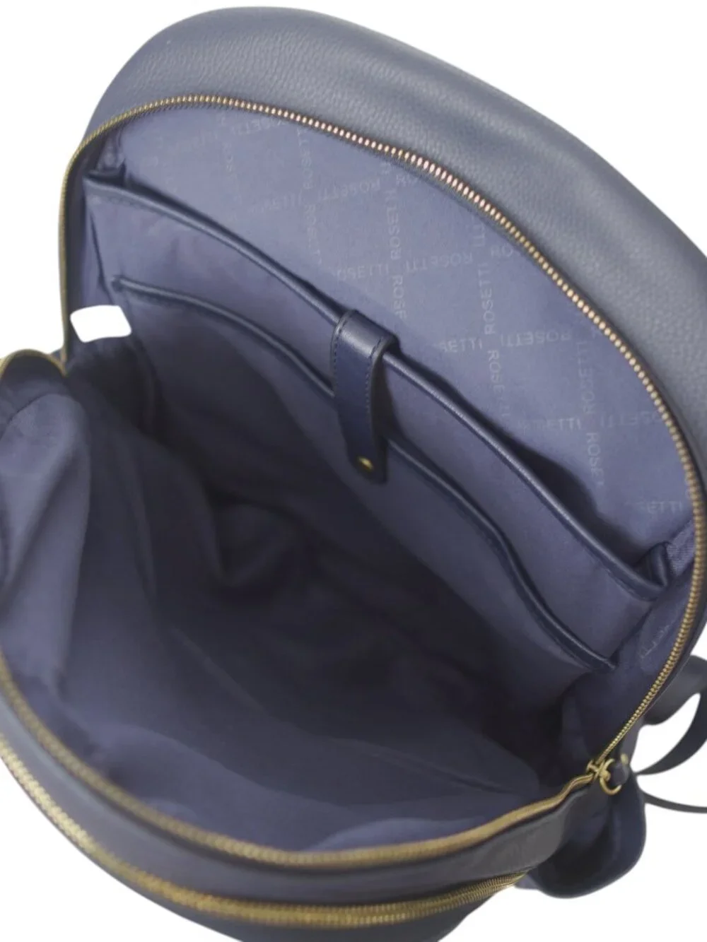 Rosetti Navy Faux Leather Laptop Backpack Work Travel Bag w/ Gold Hardware Chic